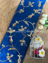 Royal Blue Sequin Jaal Saree