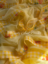 Checkmate Yellow Saree