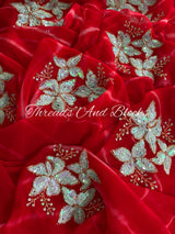 Red Leheriya with Sequin Motifs