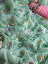Floating Peony Saree