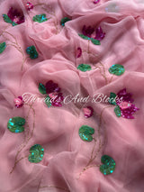 Grace of Lotus Chiffon Saree
