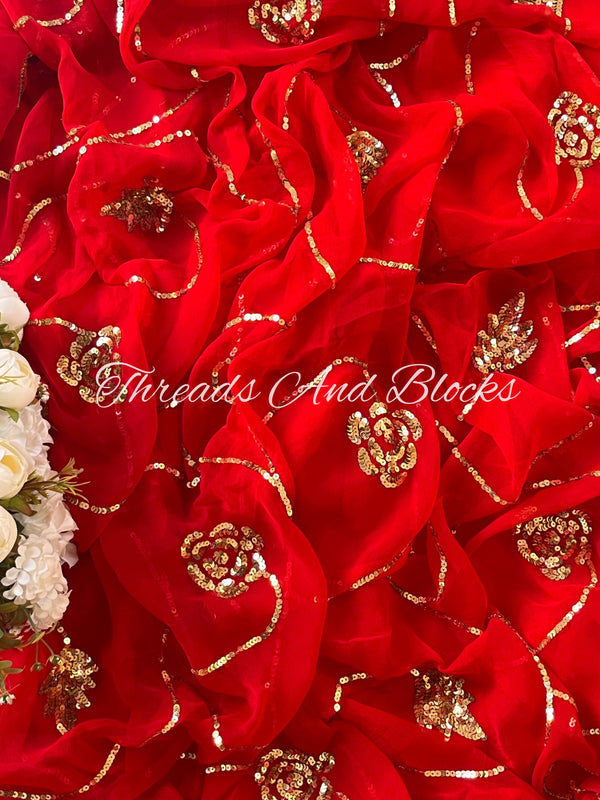 Red Rose Valley Saree