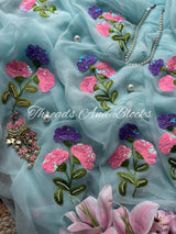 Oleander Whispers Chiffon Saree