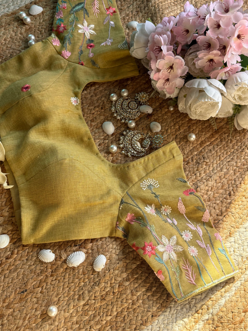 Masakali Green Linen Blouse