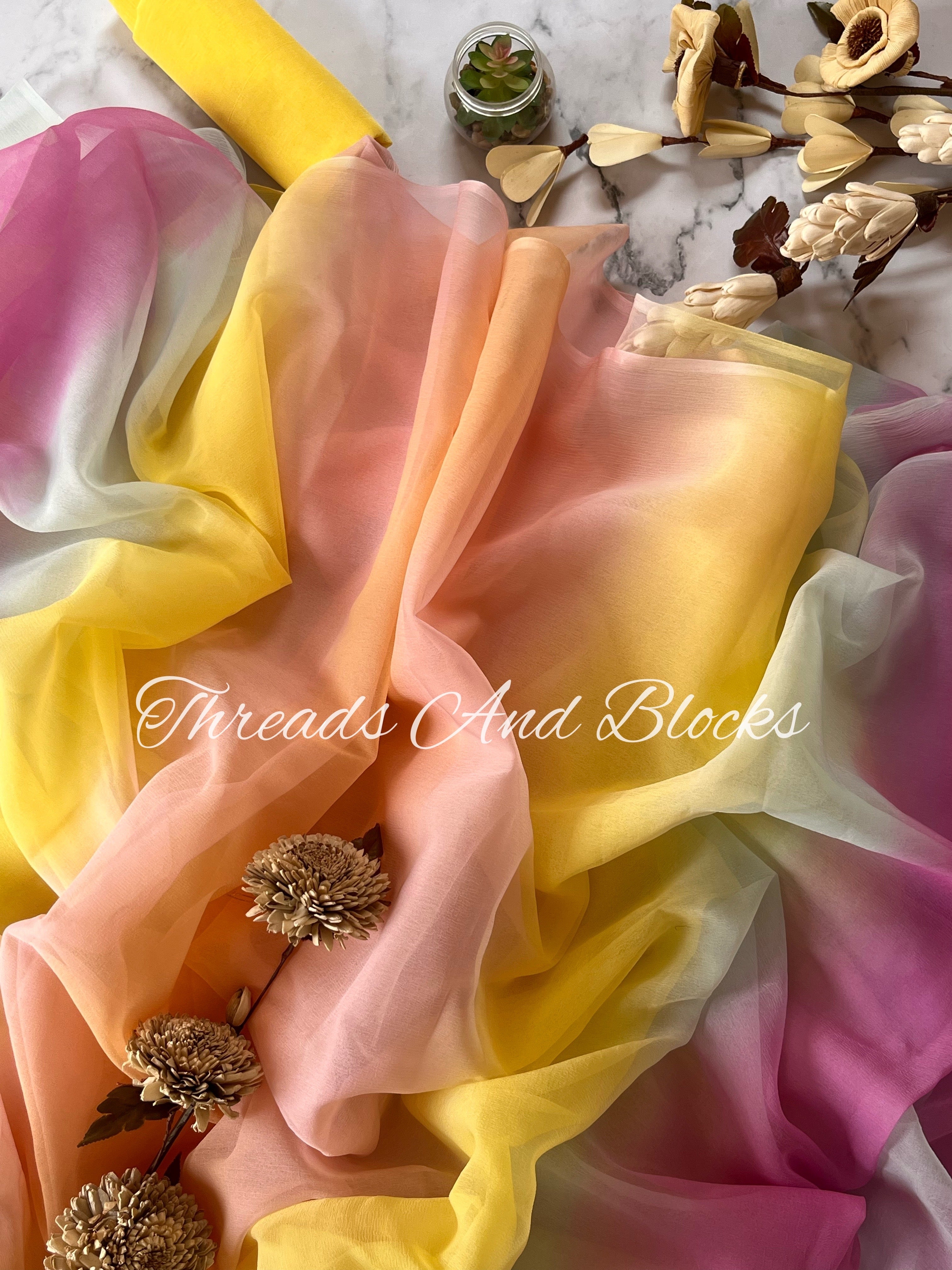 Pastel Pachrangi Multishaded Saree