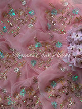 Floral and Firefly Chiffon Saree