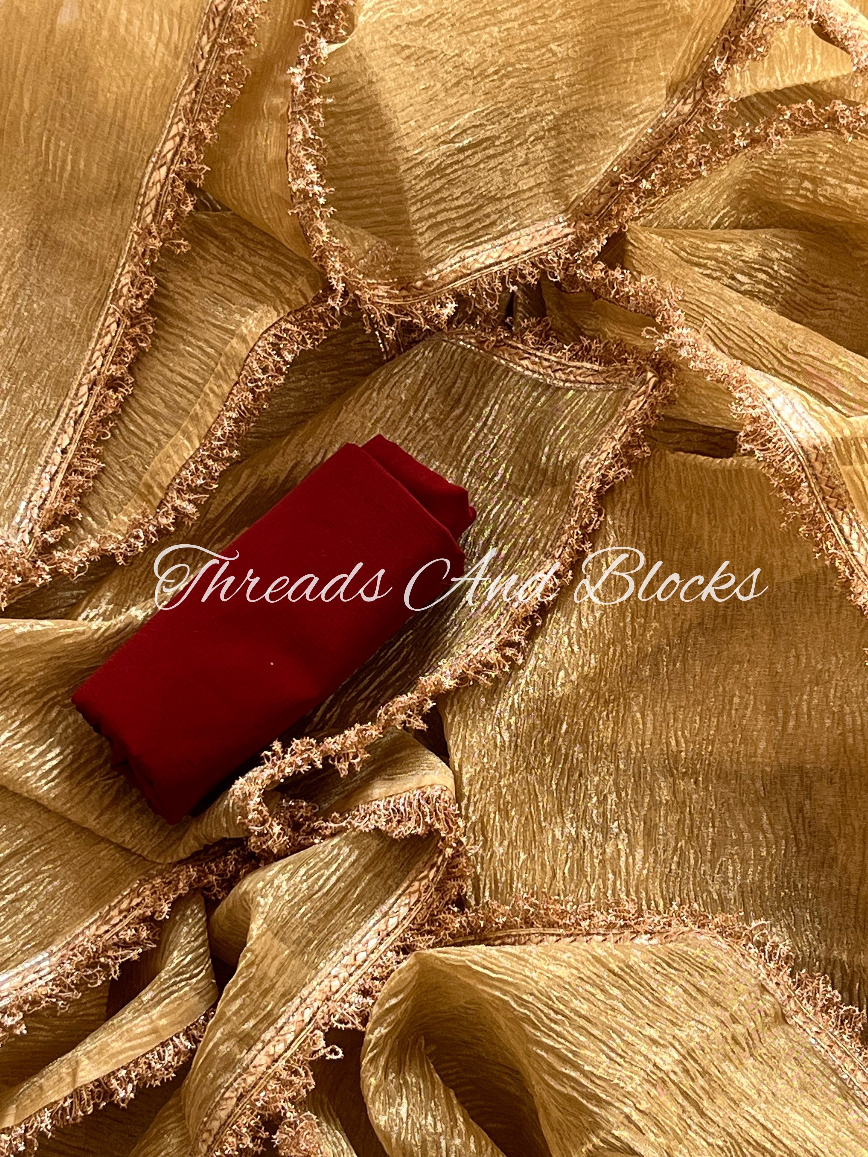 Gold Glam Tissue Saree