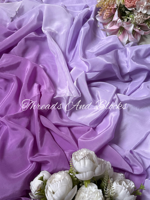 Ombré Lavender Crepe Saree