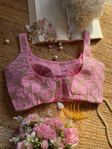 Baby Pink Zari Jaal Blouse
