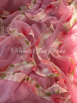 Rosette Printed Border Saree