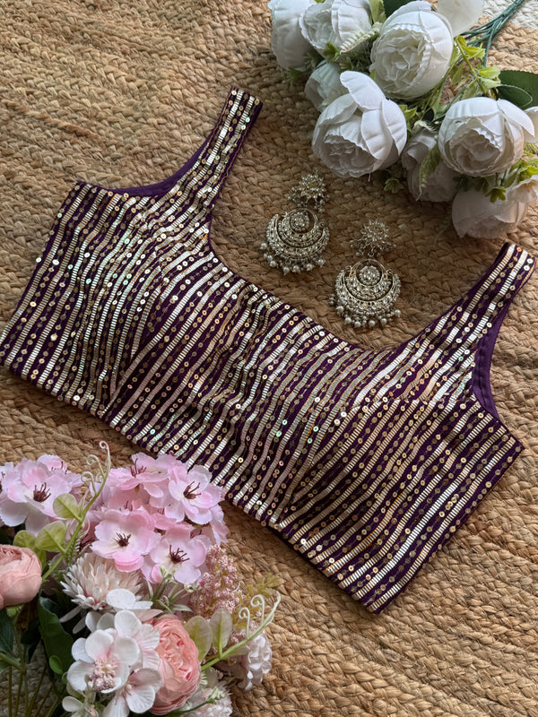 Purple Gota Sitara Blouse
