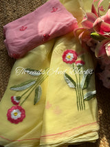 Blushing Dahlia Chiffon Saree