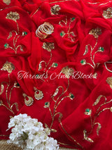 Royal Blooms Chiffon Saree