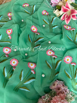 Blushing Dahlia Chiffon Saree