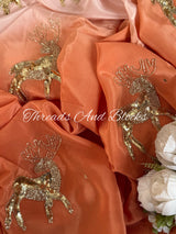 Ombré Nude Deer Saree