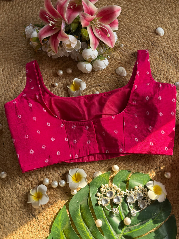 Rani Bandhani Mirror Blouse