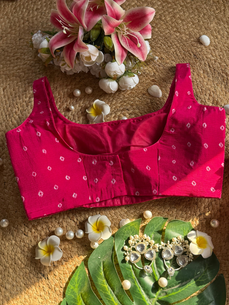 Rani Bandhani Mirror Blouse