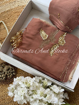 Ombré Nude Sequin Patti Chiffon Saree