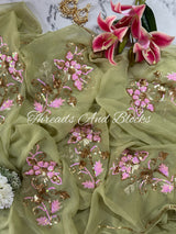 Pastel Bling Floral Buta Saree