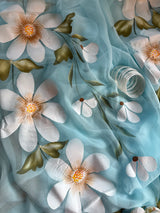 ELARA Handpainted Chiffon Saree