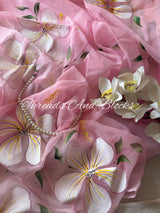 Frangipani Handpainted Saree