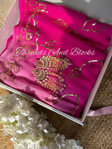 Cascades of Pink Chiffon Saree