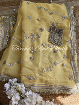 Yellow Chaandni Gota Saree