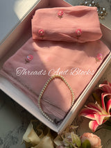 Misty Pink Petunia Saree