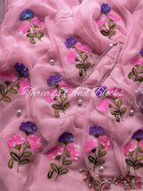 Oleander Whispers Chiffon Saree