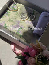 Hues of Hydrangea Chinnon Saree