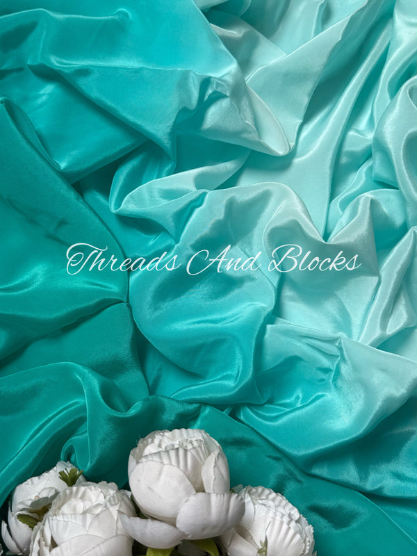 Blue Firozi Crepe Saree