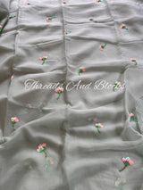 Grey Gypsy Floral Saree