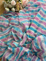 Neel Gulal Leheriya Saree