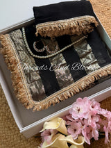 Black and Gold Organza Banarasi Saree