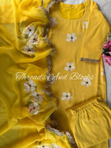 Yellow Hibiscus Suit Set