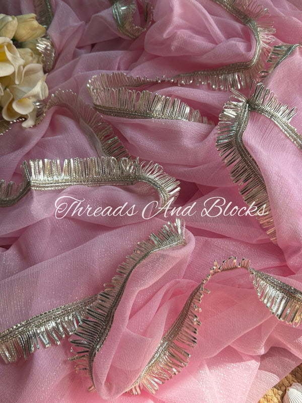 Barbie Shimmer Chiffon Saree