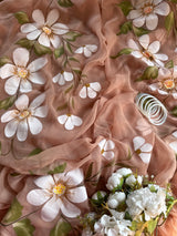 ELARA Handpainted Chiffon Saree