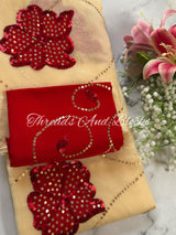 Beige Gold Appliqué Work Saree