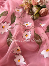 Dream of Daisies Hand Painted Saree