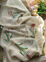Blushing Dahlia Chiffon Saree