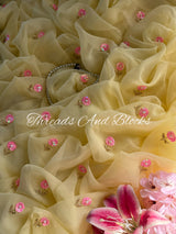 Lemon Petunia Saree