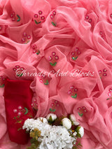 Peachy Pink Blossom Breeze Saree