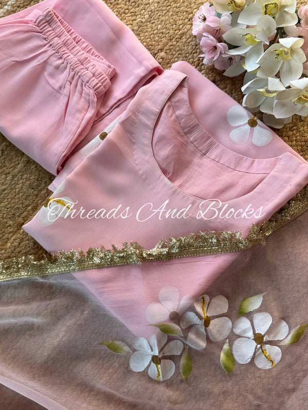 Pink Hibiscus Suit Set
