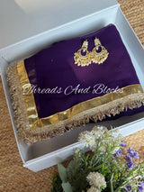 Mukaish Lappa Border Saree