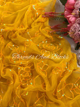 Yellow Rosey Affair Jaal Saree