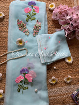 Oleander Whispers Chiffon Saree