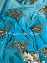 Dazzling Deer Crepe Saree