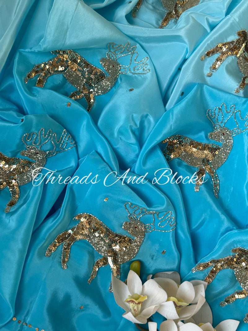 Dazzling Deer Crepe Saree