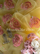 ROOH GULAB Tissue Saree