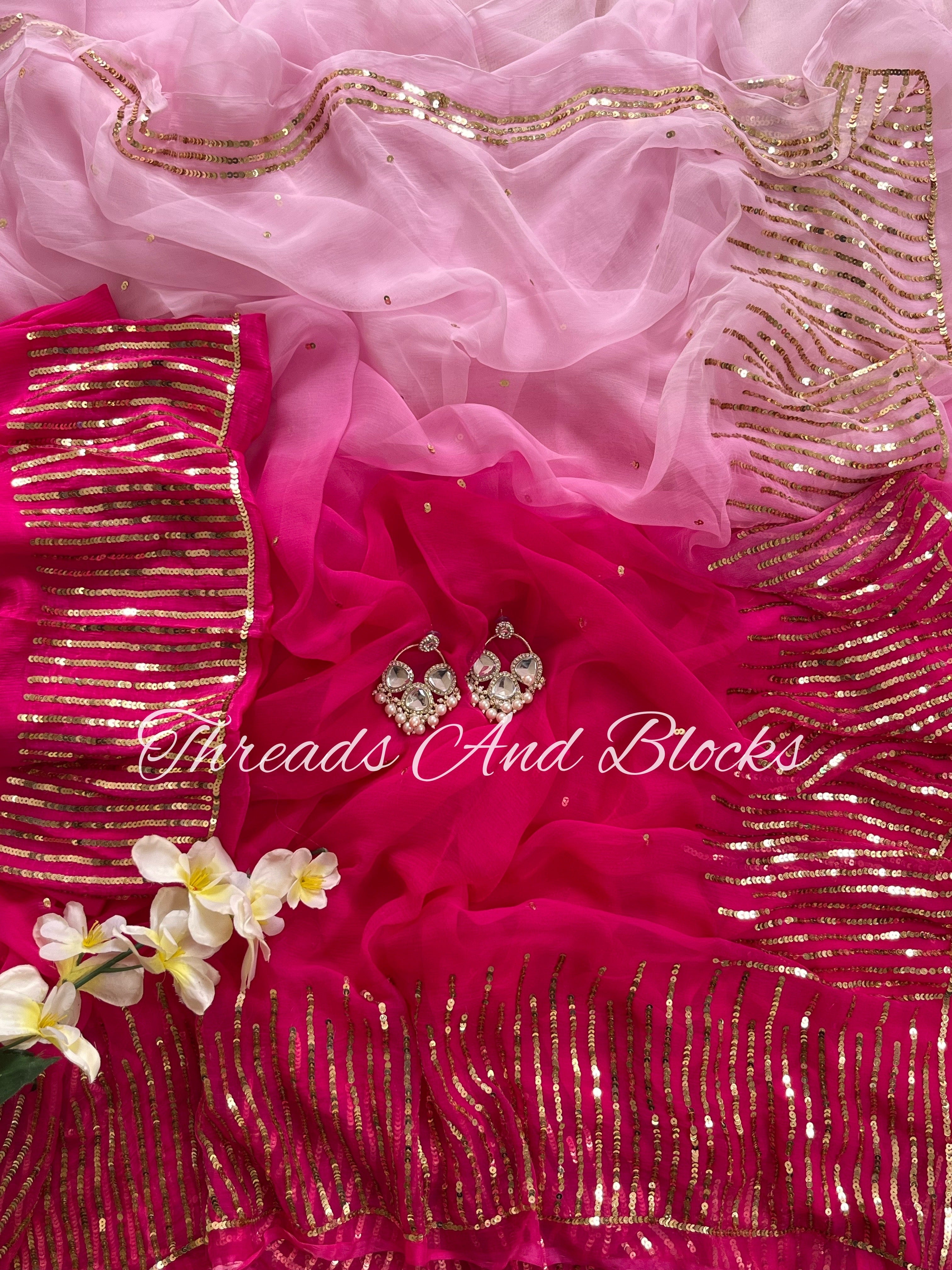 Pink Mimosa Cocktail Saree